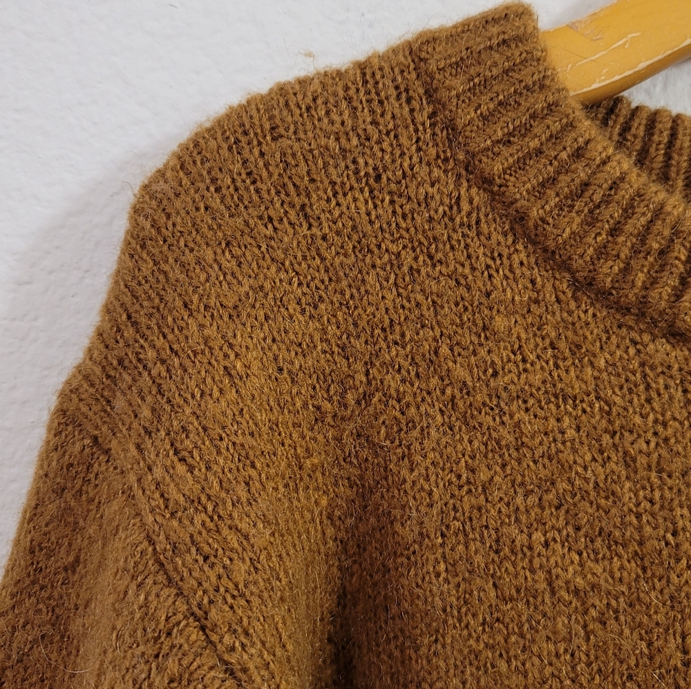 & Other Stories Cropped Crewneck Sweater in Caramel Brown - Picture 6 of 8